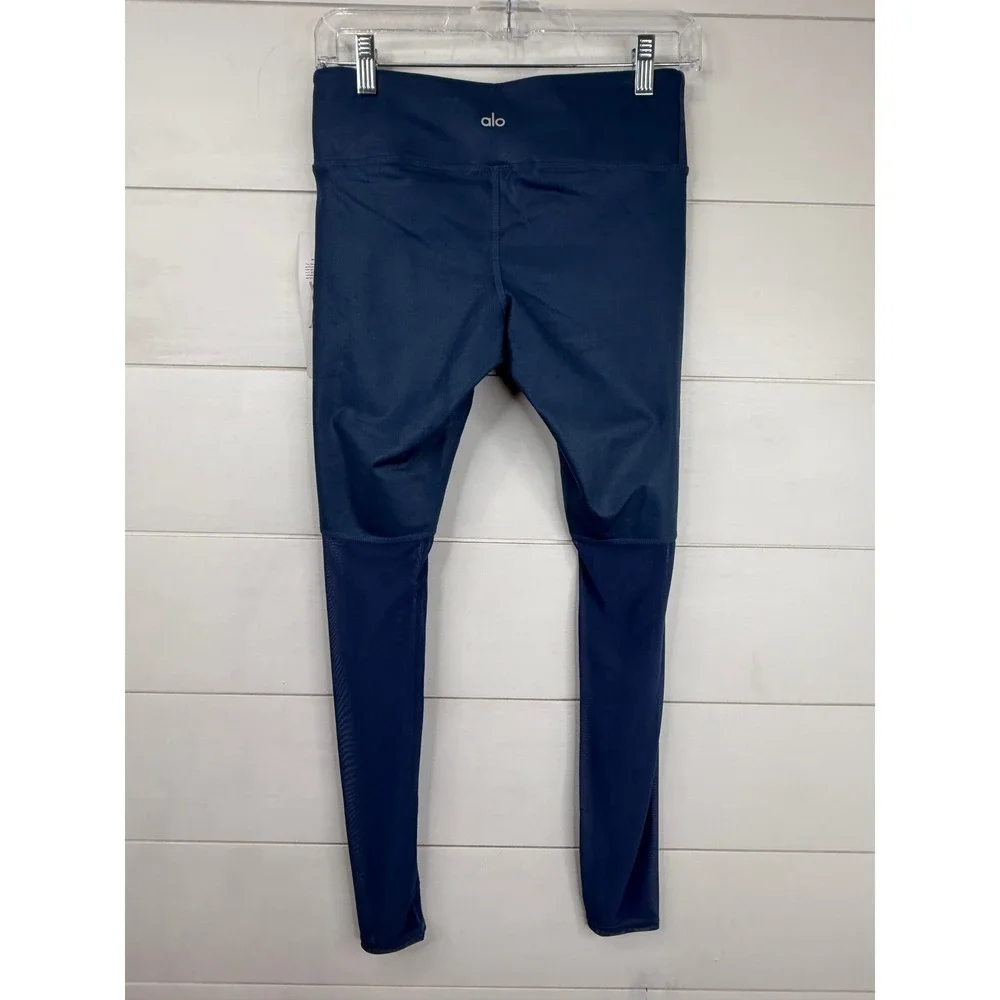 NWT Alo Yoga Motion Legging Starflower Blue Sheer Mesh Deadstock Activewear‎ S